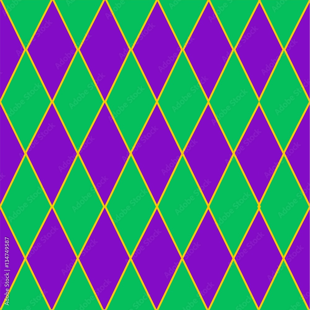 Obraz premium Seamless Mardi Gras background in diamonds