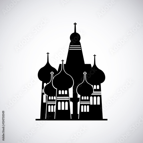 St Basils Cathedral iconic monument of russia over white background. travel and tourism design. vector illustration