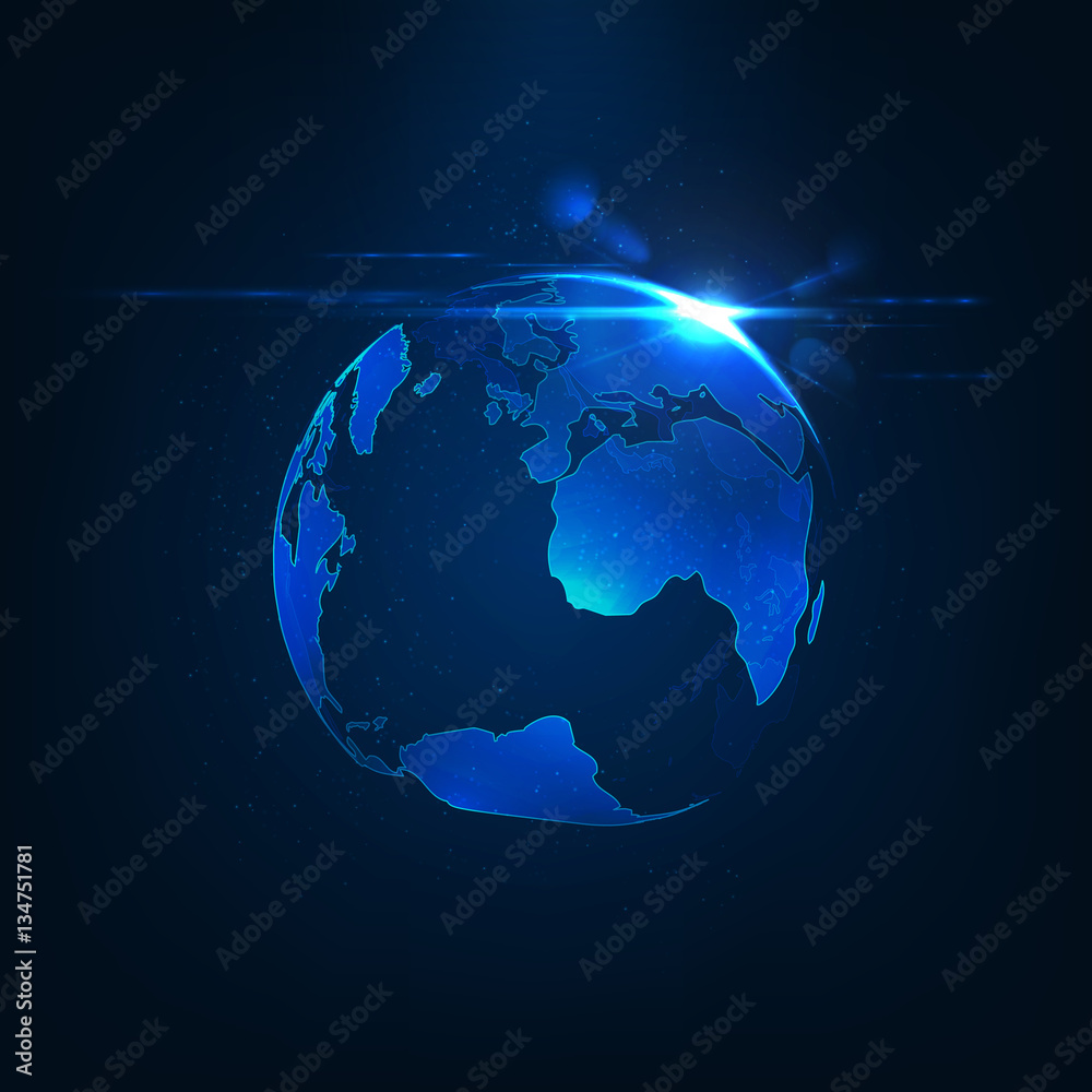 Fototapeta premium Abstract futuristic realistic earth 