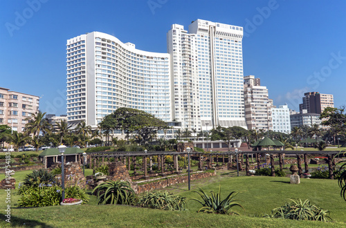 Botanical Garden Against City Skyline on Durban Beachfront photo