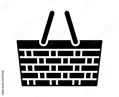 Picnic basket or picnic hamper flat vector icon for food apps and websites