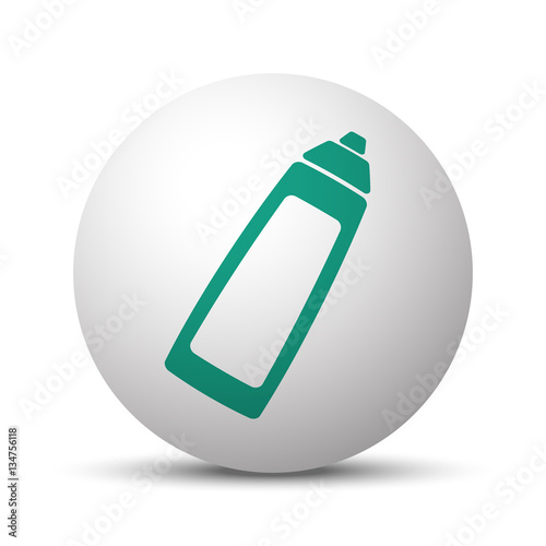 Green Baby Bottle icon on white sphere