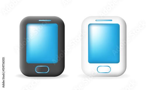 Cute Phones on White Background. Isolated Vector Illustration 