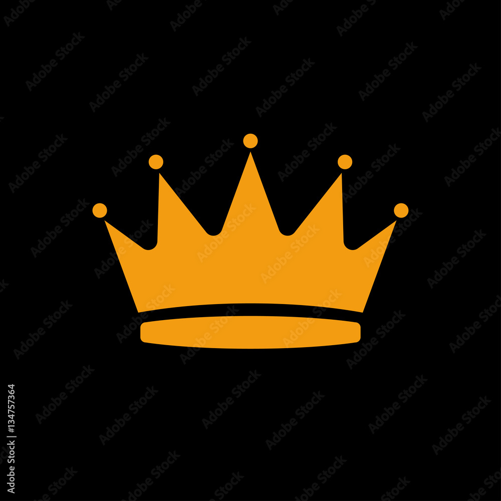 Cartoon illustration of crown vector icon for web design on black background  Stock Vector | Adobe Stock