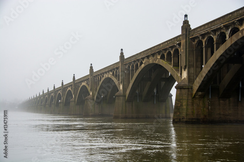 Long Bridge in the fog/A long bridge in the fog over the Susquehanna River in PA. © jlwphotography