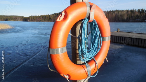 Ring-buoy near the lake