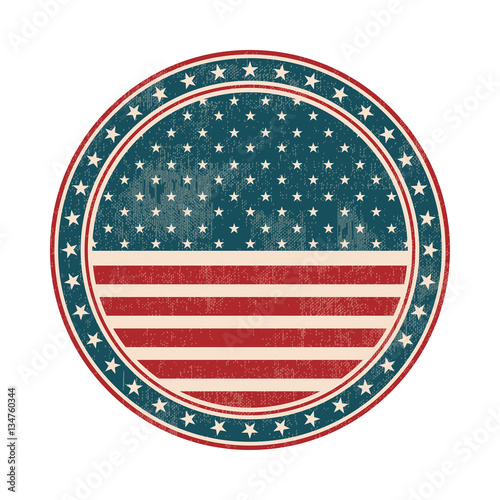 USA flag stamp with grunge. Vector illustration