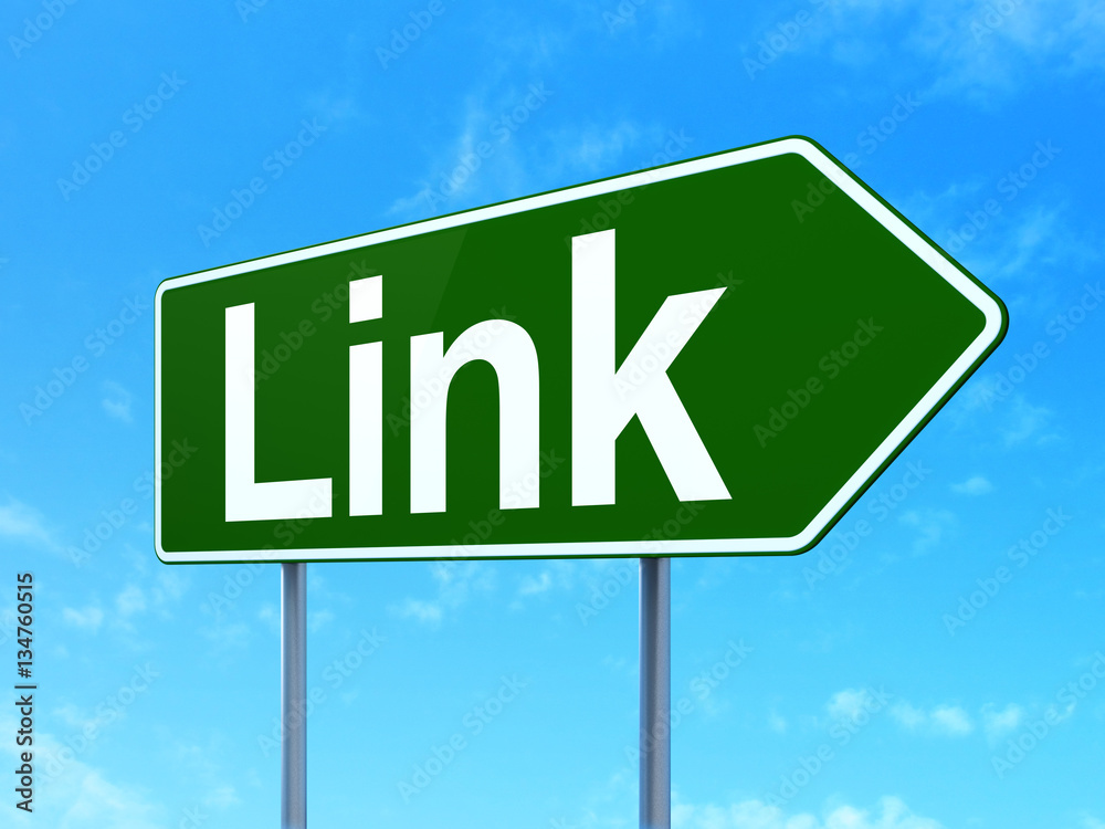 Web design concept: Link on road sign background Web design concept: Link on road sign background