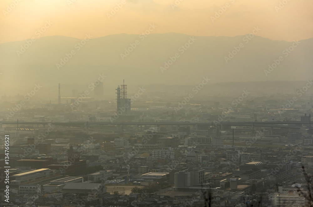 Brown Air pollution over Asian city