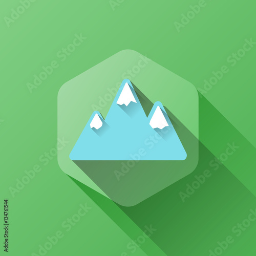 simple illustration of mountains icon in flat style