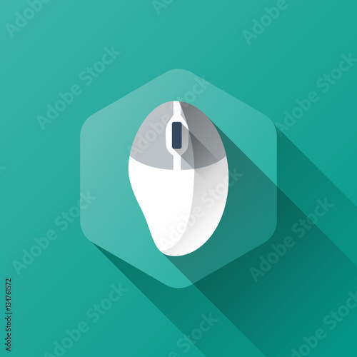 simple illustration of PC mouse icon in flat style