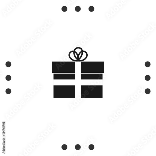 Gift box sign line icon. Present sign icon. Present with bow symbol. photo