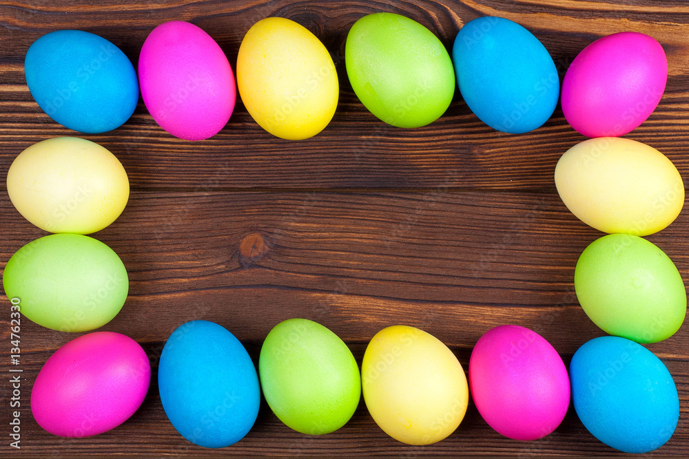 Easter eggs on wooden background Easter eggs on wooden background