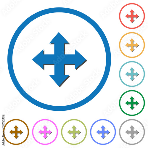 Move tool icons with shadows and outlines