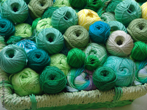 background,  basket, blue, close, color, craft, crochet, decorative, design, fabric, grandma, grandmother, green, handle, handmade, hobby, housework, isolated, knitted, knitter, knitting, needle, need