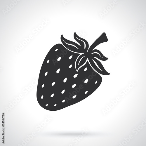 Silhouette of sweet strawberry