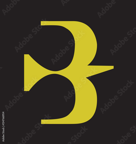 B Letter and Bird Fliyng Logo Icon
