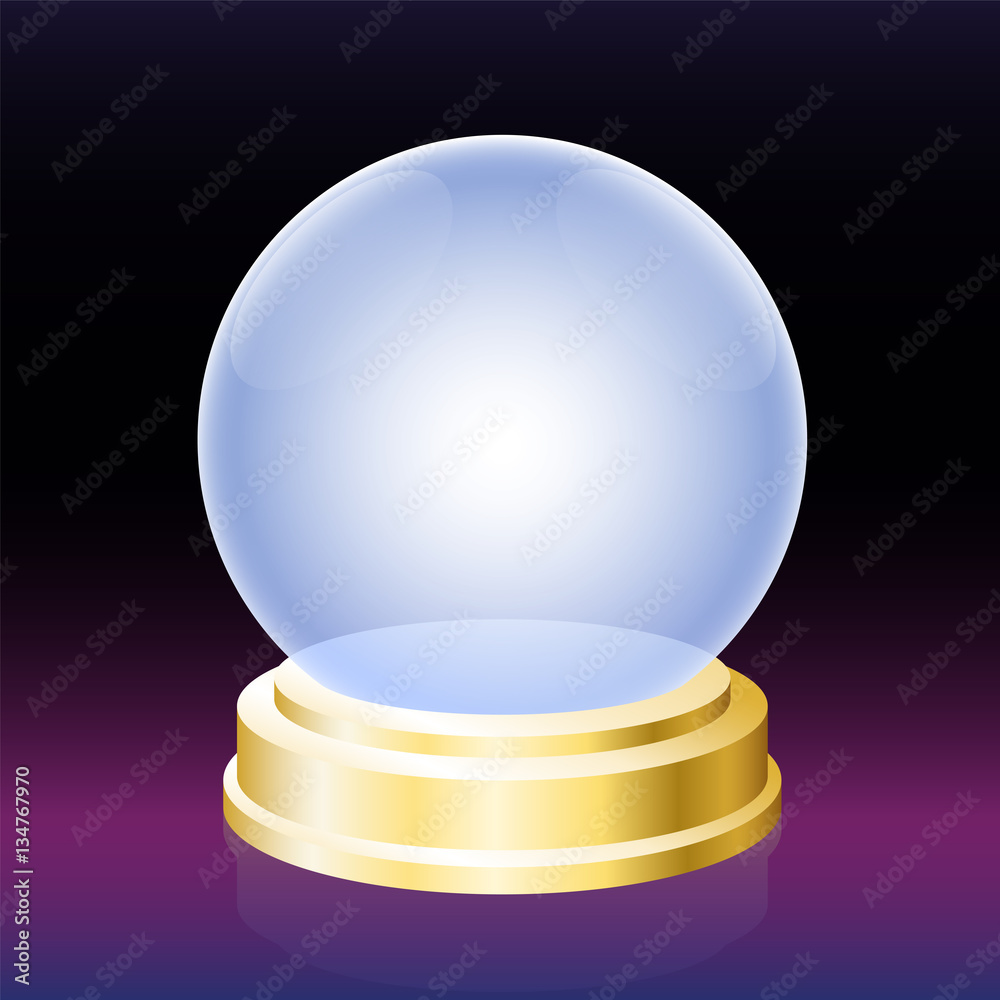 Oracle crystal ball empty glass globe for fortune telling. Stock Vector Adobe Stock