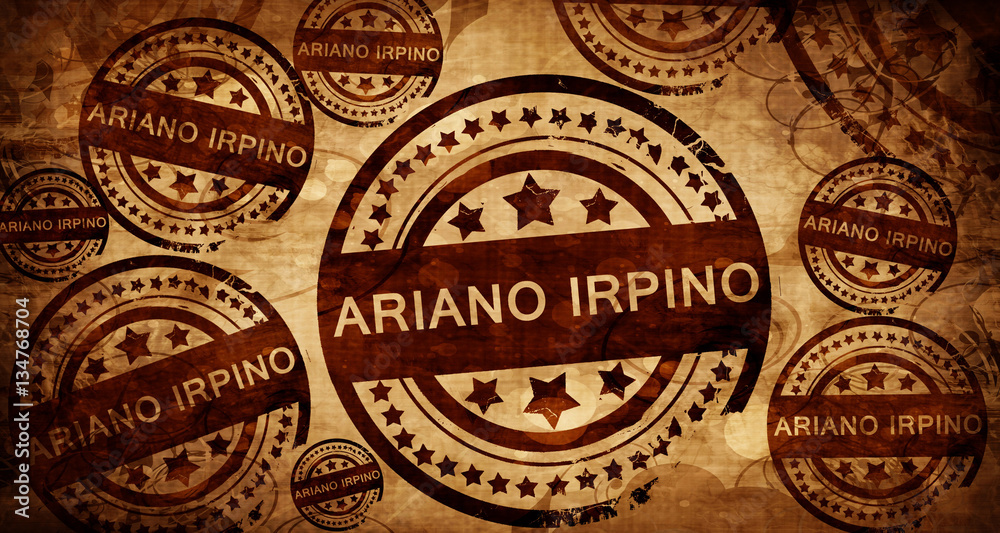 Ariano irpino, vintage stamp on paper background