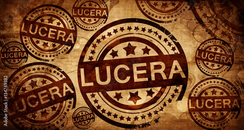 Fotografie Lucera, vintage stamp on paper background