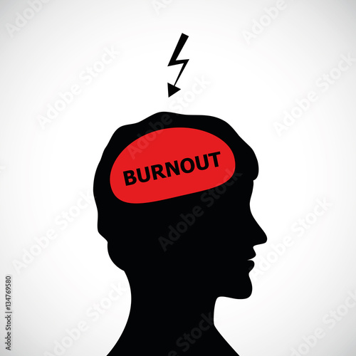 mann burnout im kopf