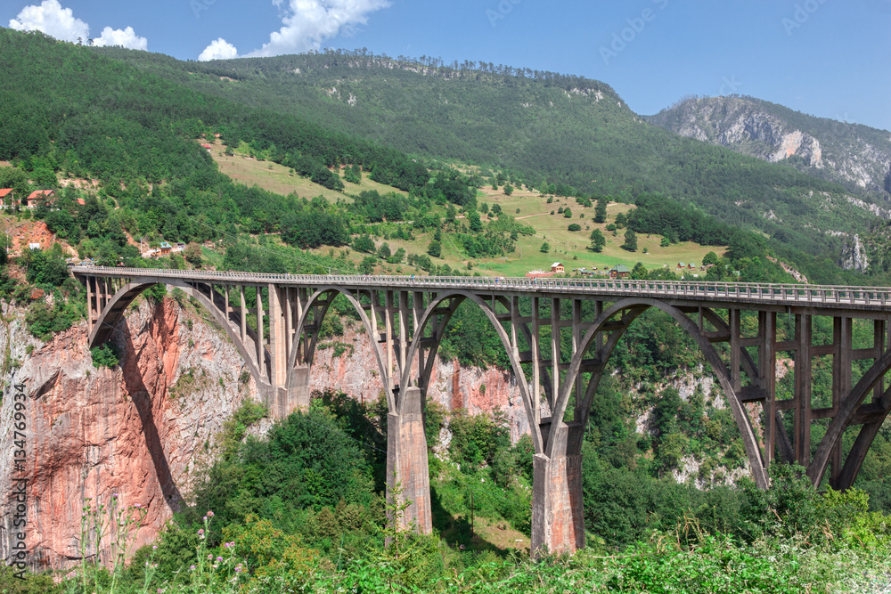 The concrete arch bridge. Montenegro