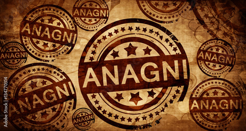 Foto Anagni, vintage stamp on paper background