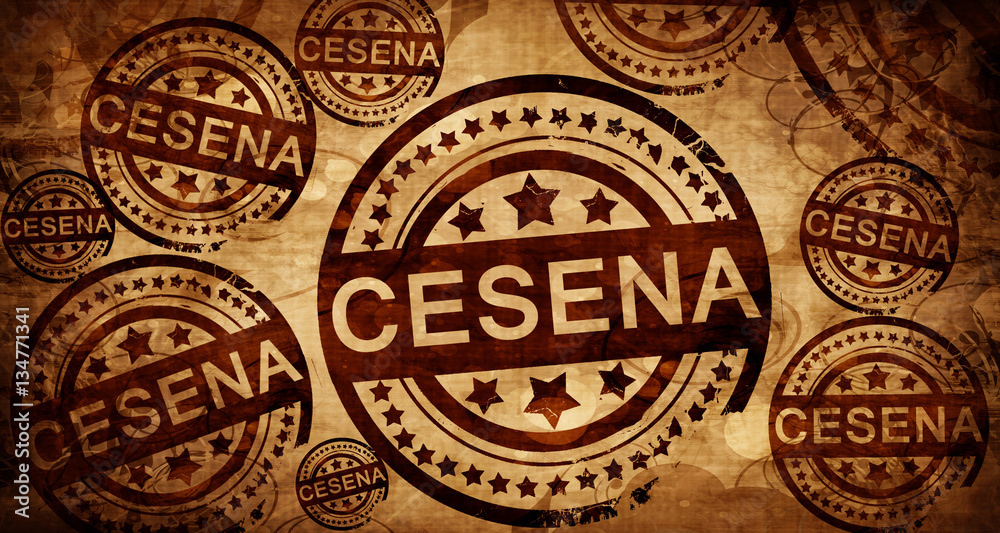 Cesena, vintage stamp on paper background