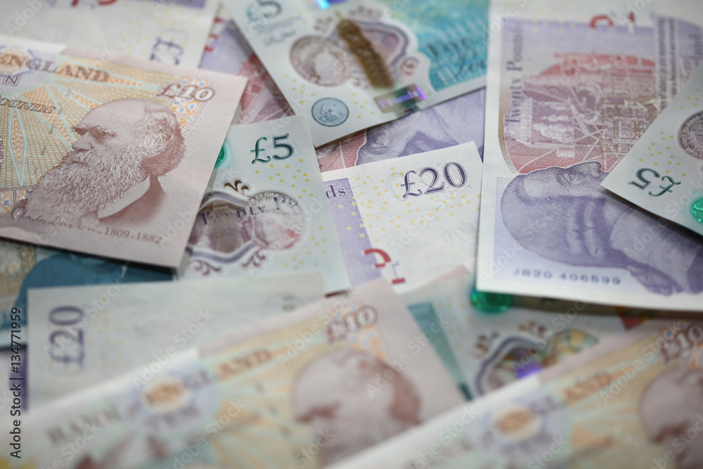 Obraz premium Britische Pfund Banknoten