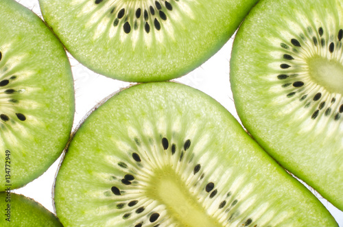 Kiwi in a cut  white background