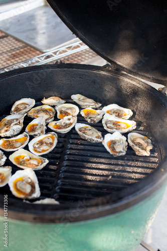 oysters grilling