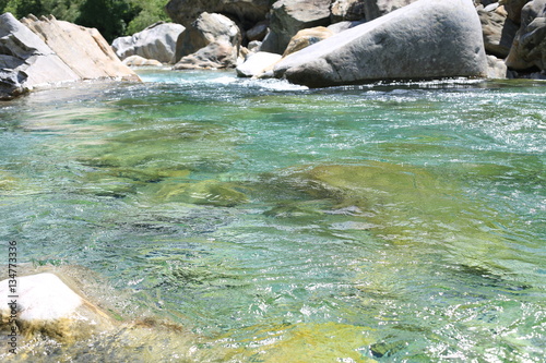 Idyllic Verzasca River in Tessin, Switzerland