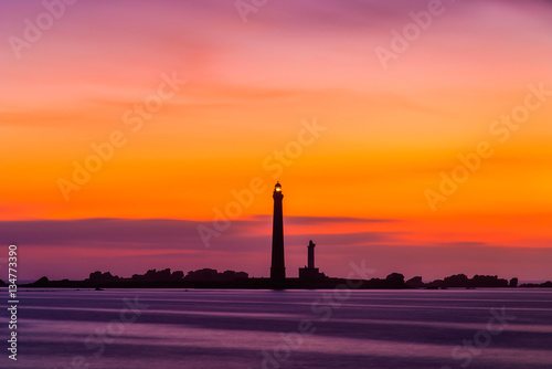 Le phare de l'île vierge au couche du soleil