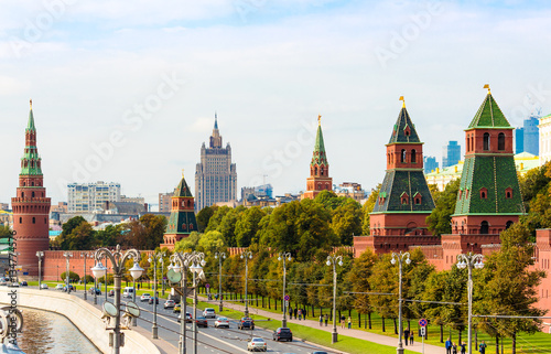 Kremlyovskaya embankment in Moscow photo