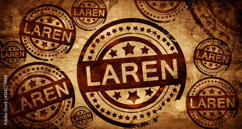 Laren, vintage stamp on paper background