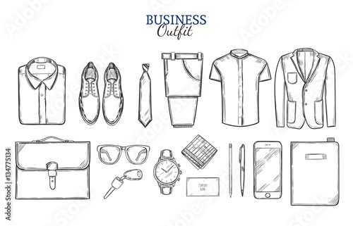Business Clothing Sketch Set