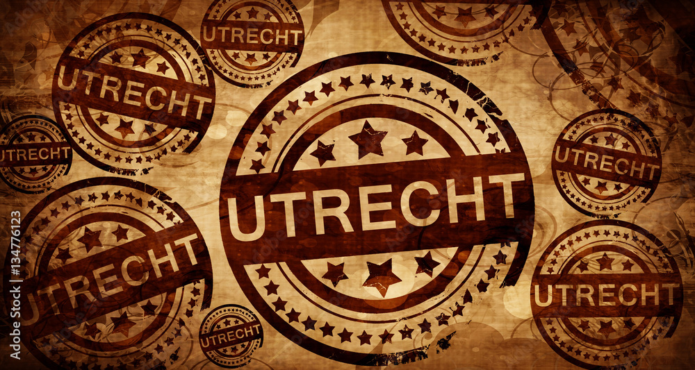 Utrecht, vintage stamp on paper background
