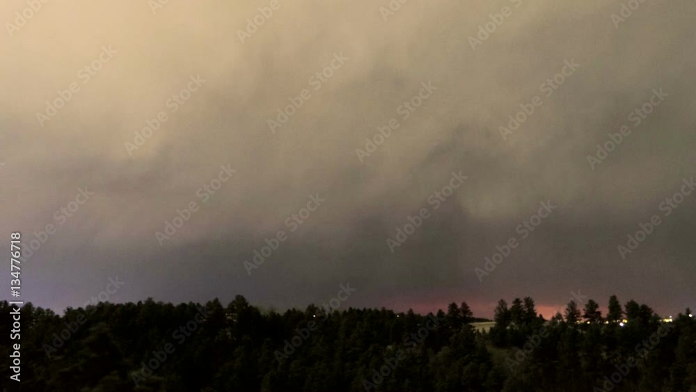 Lightning in Violent Thunderstorm Starts Forest Fire Lightning in Violent Thunderstorm Starts Forest Fire