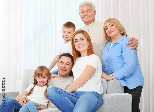 Big happy family on couch