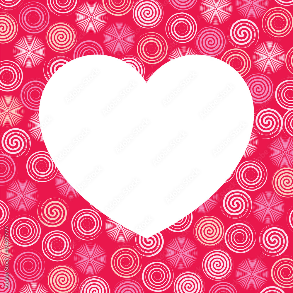 White Heart and Colorful Swirls Background Illustration White Heart and Colorful Swirls Background Illustration