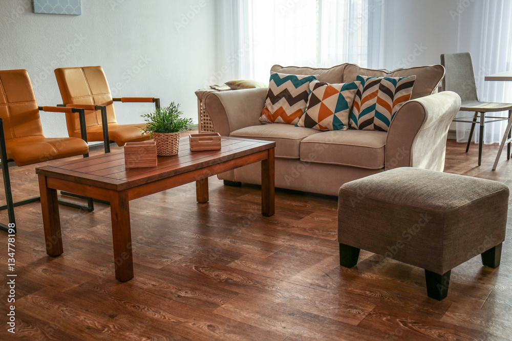 Modern living room with sofa and furniture Modern living room with sofa and furniture
