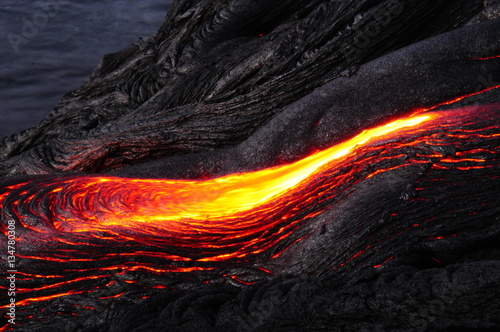 lava ocean entry in the morning