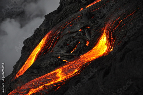 lava ocean entry in the morning