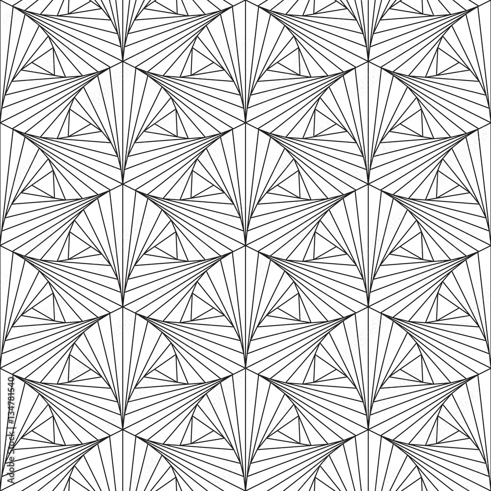 Thin line seamless geometric vector pattern