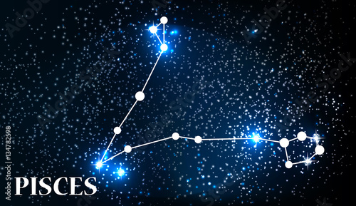 Symbol Pisces Zodiac Sign. Vector Illustration.