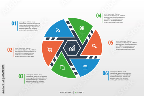 Infografik Template für Business Präsentationen (Dreiecke im Kreis) photo