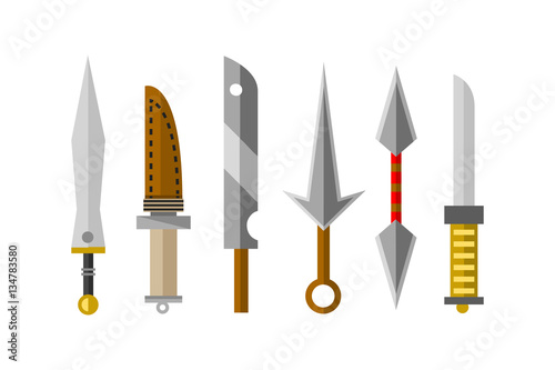 Knifes weapon vector illustration.