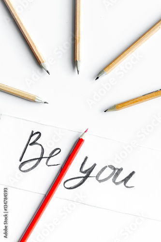 Wallpaper Mural concept selection options with pencils on white background top view Torontodigital.ca