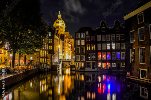 Church in Amsterdam at night