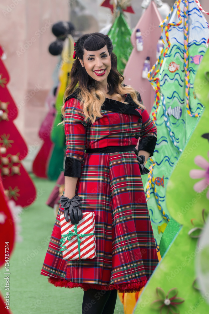 Christmas pinup girl with presents Christmas pinup girl with presents
